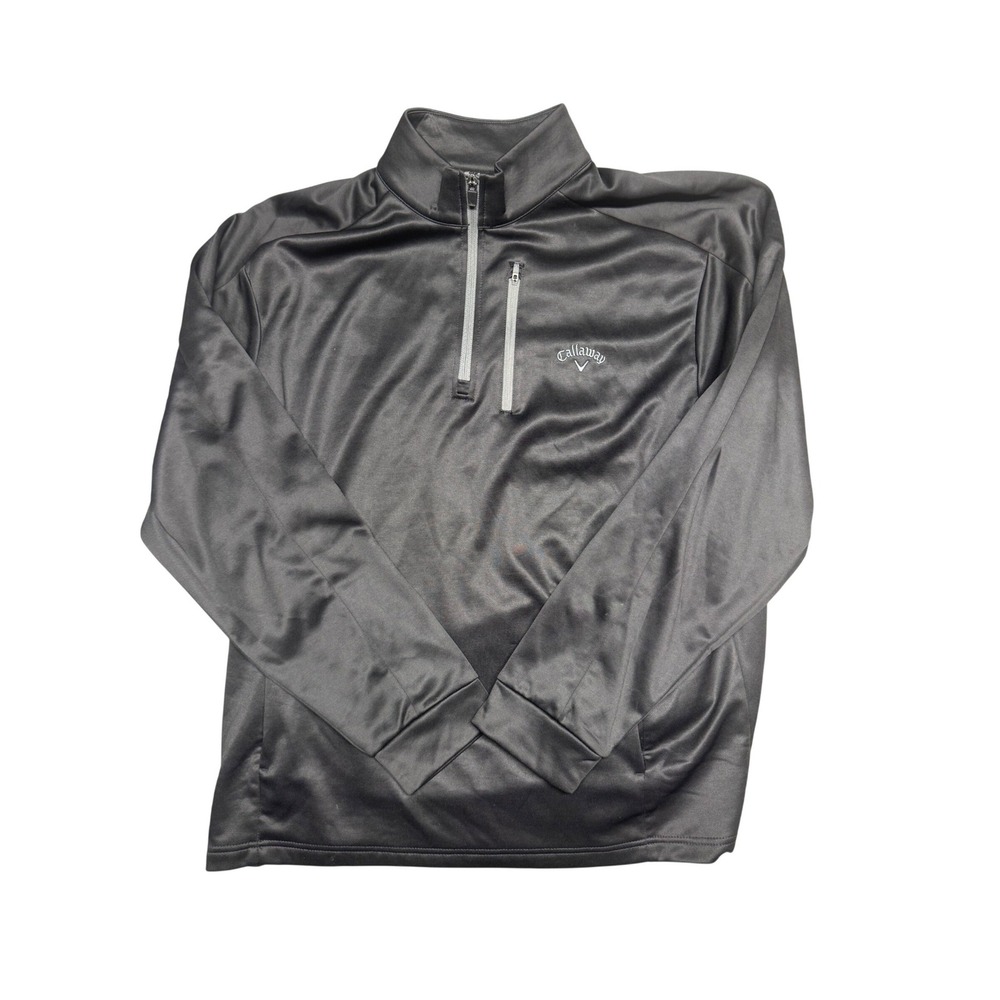 Callaway Mens XL Quarter Zip Golf Pullover Charcoal Gray Long Sleeve SA4596